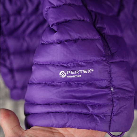 RAB NIKWAX Microlight Down Puffer Alpine Hooded Jacket Coat Size M Purple - Picture 11 of 14